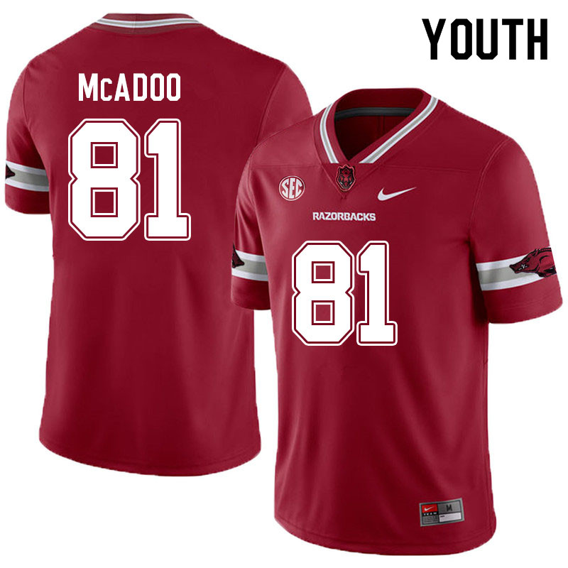 Youth #81 Quincey McAdoo Arkansas Razorbacks College Football Jerseys Sale-Alternate Cardinal